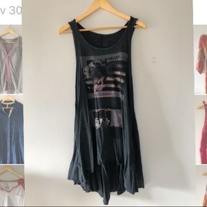 Black graphic Free People tunic